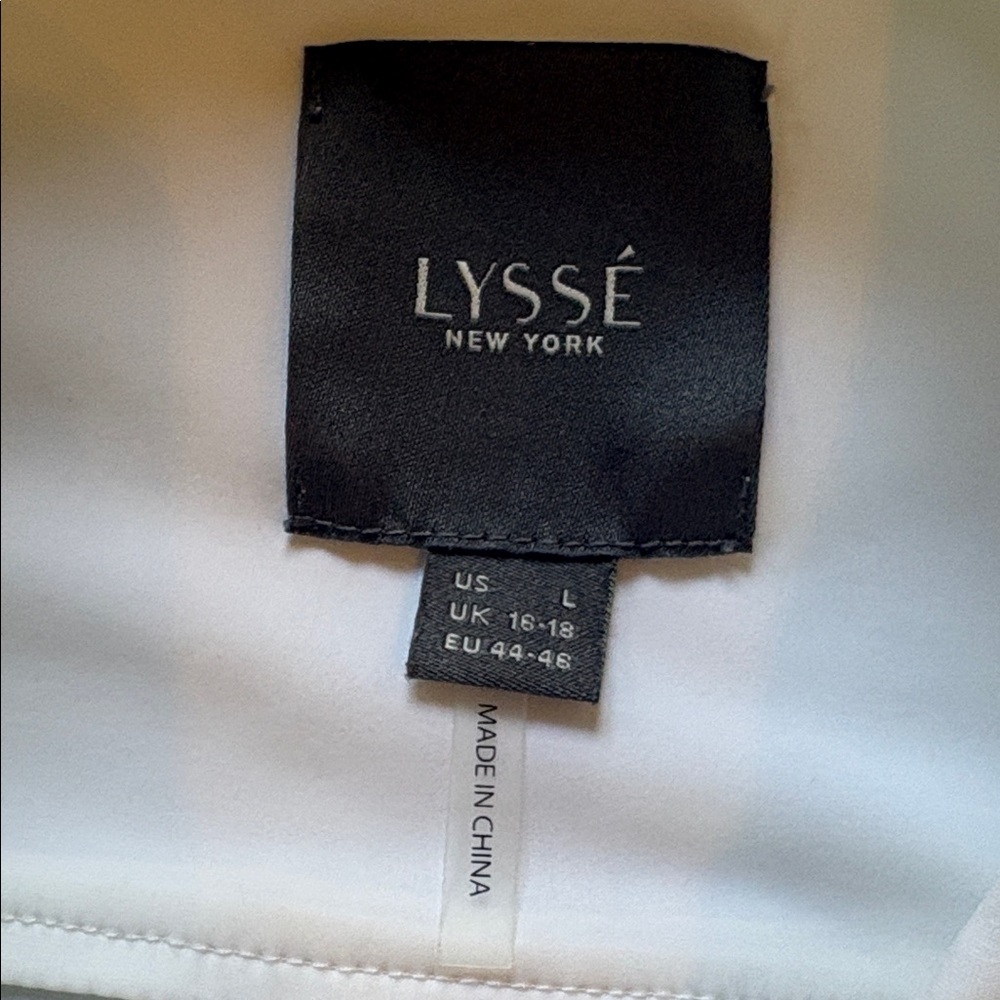 Lysse New York Schiffer sz L white tailored tunic length button down shirt - Picture 9 of 12